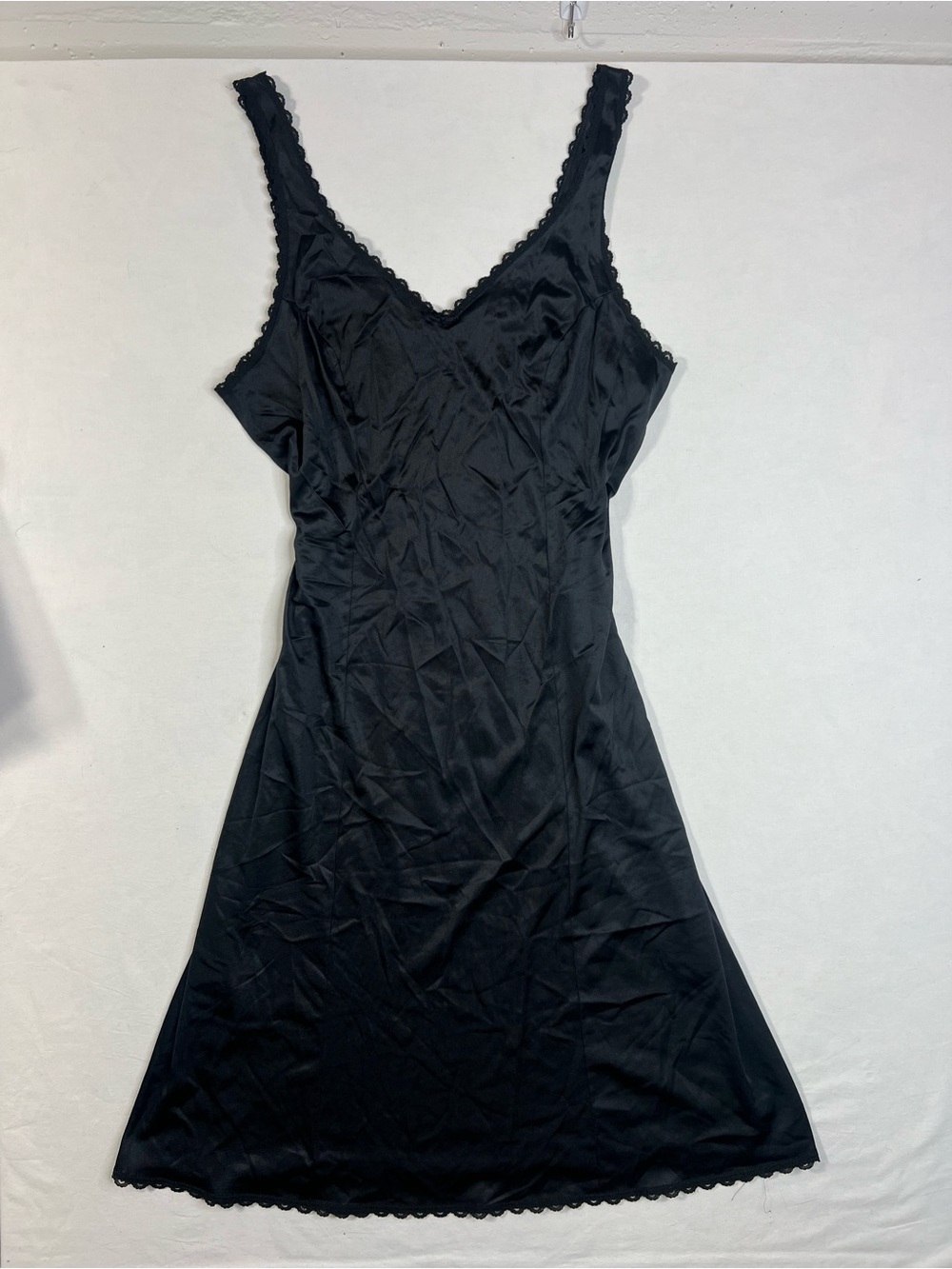 Vintage Warners Black lace trim slip dress